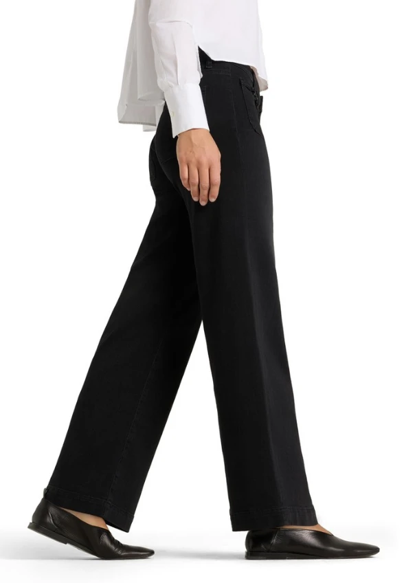 SPODNIE JEANSOWE ADA WIDE-FIT CZARNE