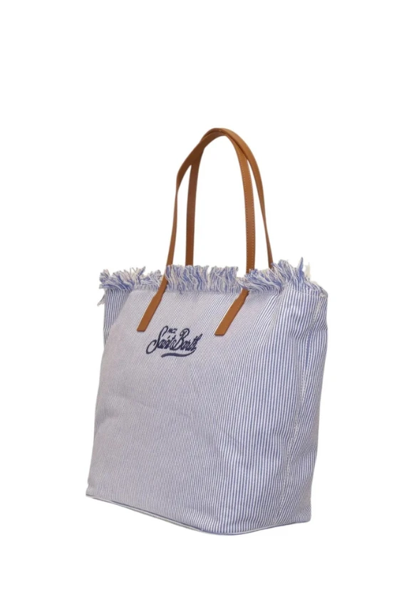 TORBA CITY BAG FRINGE BIAŁO-NIEBIESKA