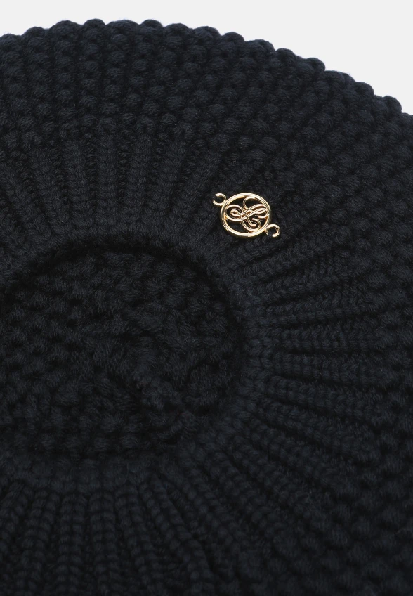 BERET WEŁNIANY MEDORO CZARNY