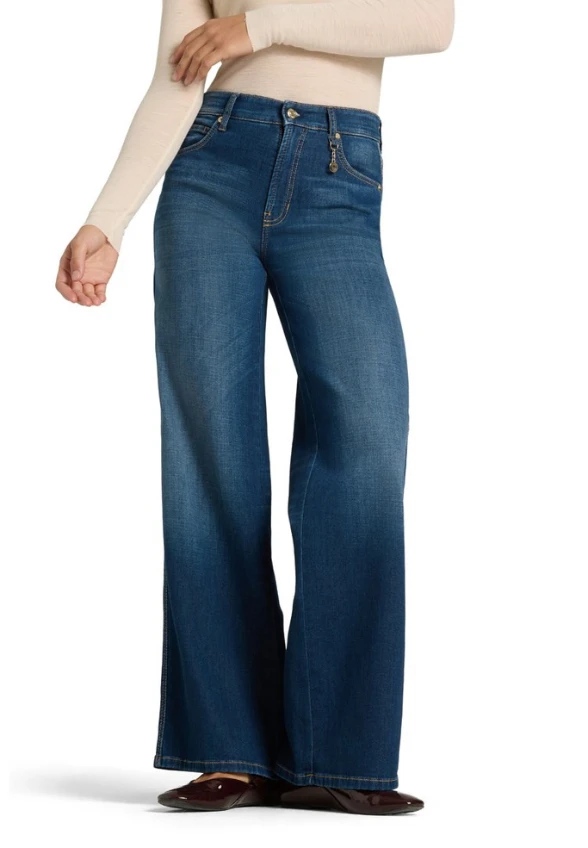 SPODNIE JEANSOWE AIMEE WIDE-FIT CIEMNO-NIEBIESKIE