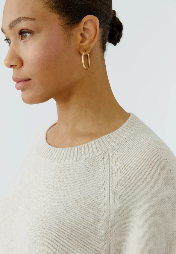 SWETER Z MIESZANKI WEŁNY I MODELU ÉCRU
