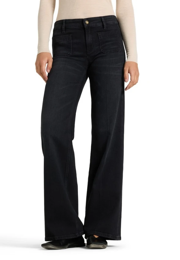 SPODNIE JEANSOWE AMARA WIDE-FIT CZARNE