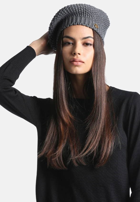 BERET WEŁNIANY MEDORO SZARY