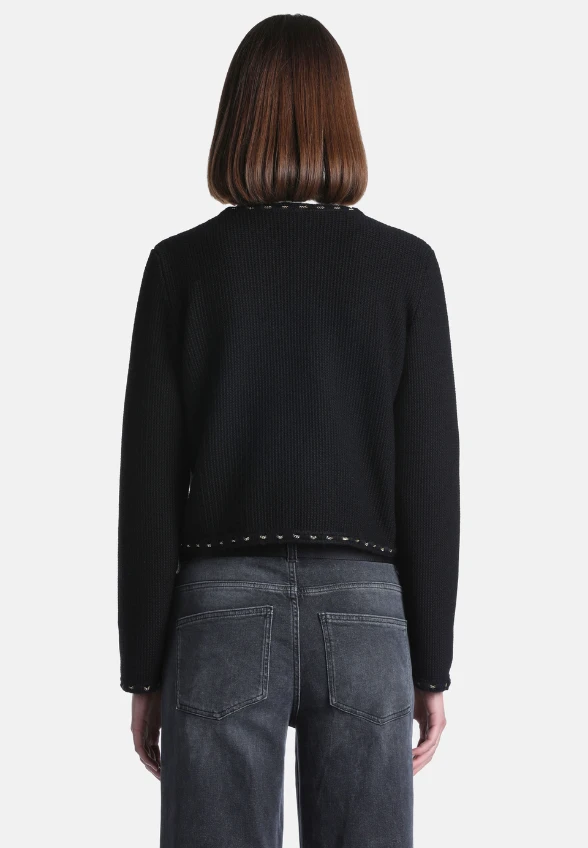 KARDIGAN Z MIESZANKI WEŁNY CZARNY