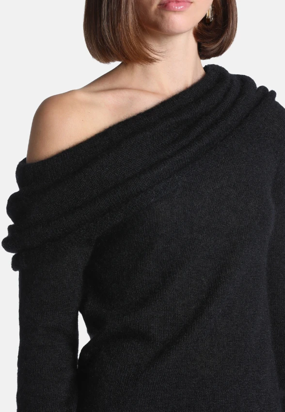SWETER Z MIESZANKI MOHERU CAPIRE CZARNY