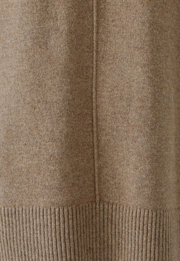 SWETER Z MIESZANKI WEŁNY I MODALU TAUPE