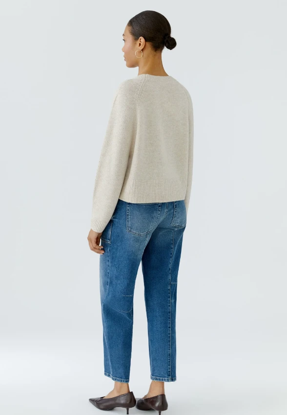 SWETER Z MIESZANKI WEŁNY I MODELU ÉCRU