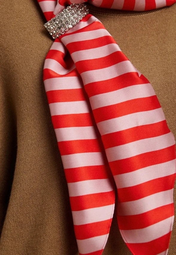 SWETER Z MIESZANKI WEŁNY KARMELOWY