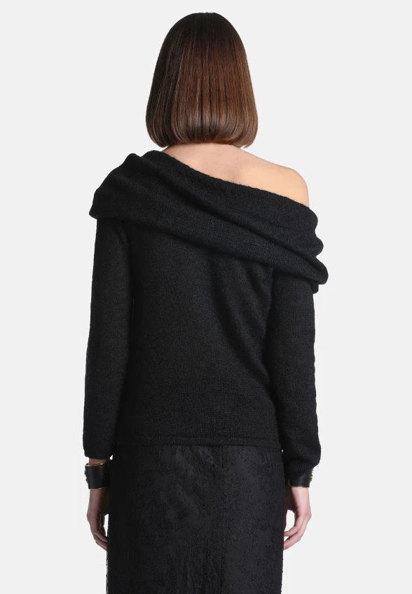 SWETER Z MIESZANKI MOHERU CAPIRE CZARNY