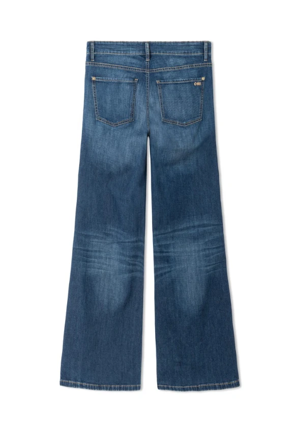 SPODNIE JEANSOWE AIMEE WIDE-FIT CIEMNO-NIEBIESKIE
