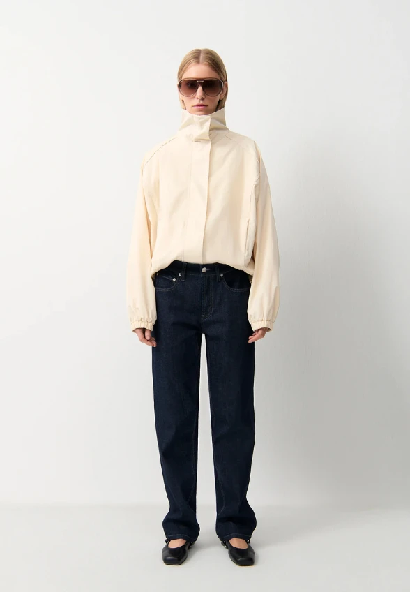 SPODNIE JEANSOWE GINI WIDE-FIT GRANATOWE