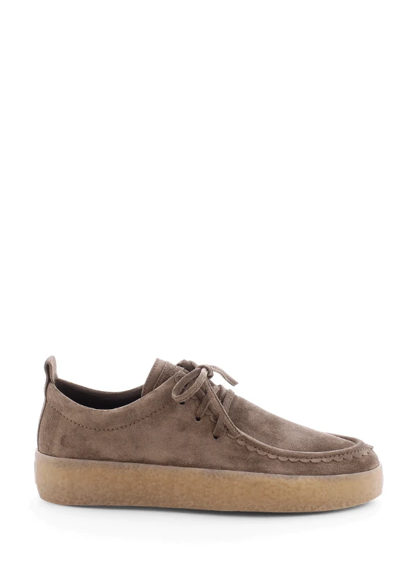 SNEAKERSY PIT Z ZAMSZOWEJ SKÓRY TAUPE