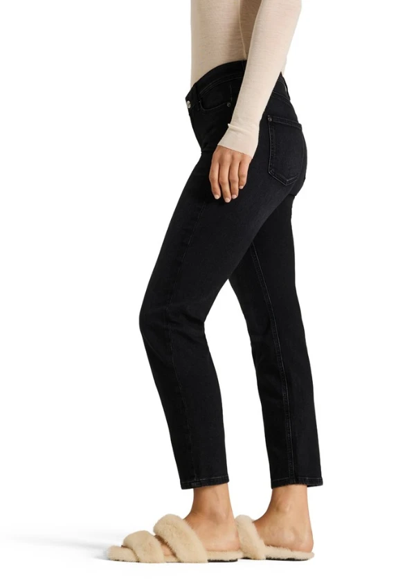 SPODNIE JEANSOWE PIPER CROPPED CZARNE