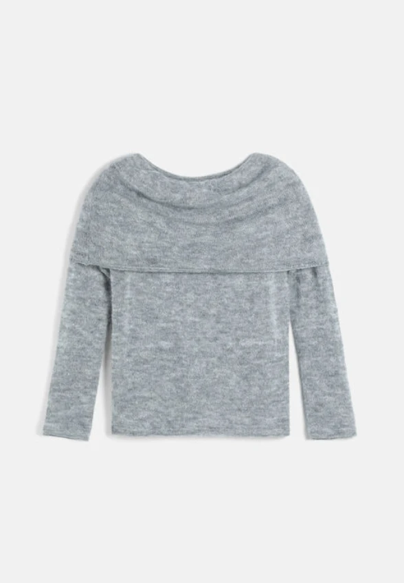 SWETER CAPIRE Z MOHEREM SZARY MELANŻ