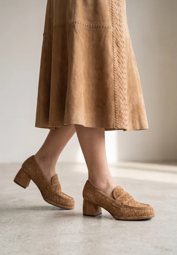 LOAFERSY NA OBCASIE EMILIA TOFFEE KARMELOWE