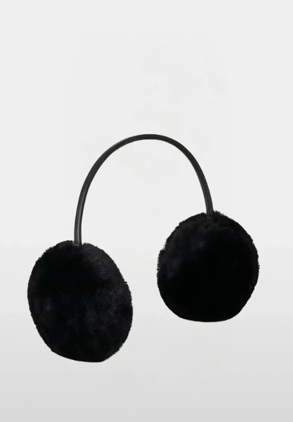 NAUSZNIKI SHEEPSKIN CZARNE