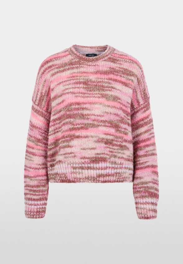 SWETER Z MIESZANKI ALAPKI I WEŁNY RÓŻOWY