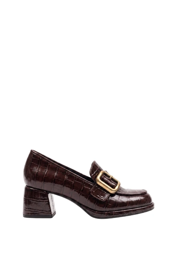 LOAFERSY NA OBCASIE EMILIA TACON FARRADO BURGUNDOWE