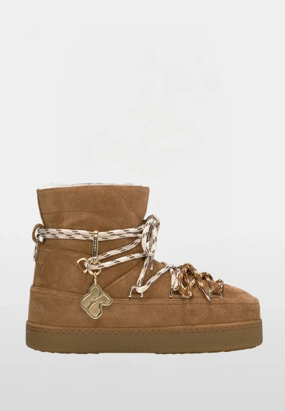 ŚNIEGOWCE QUILTED SUEDE BRĄZOWE