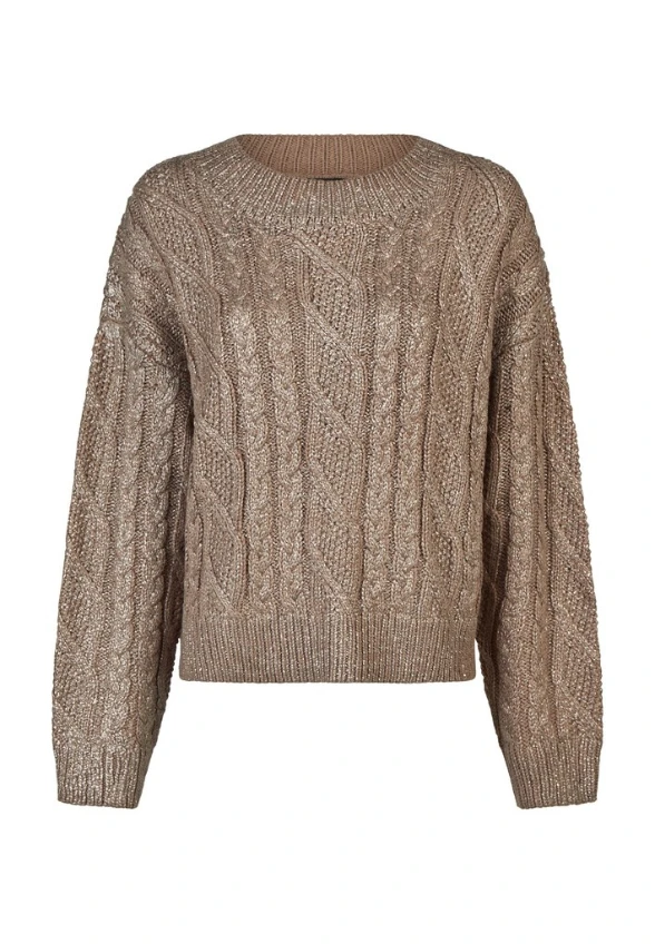 SWETER Z MIESZANKI BAWEŁNY BEŻOWY