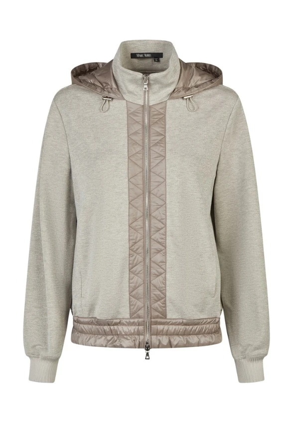 BLUZA WISKOZOWA ZAPINANA Z KAPTUREM TAUPE