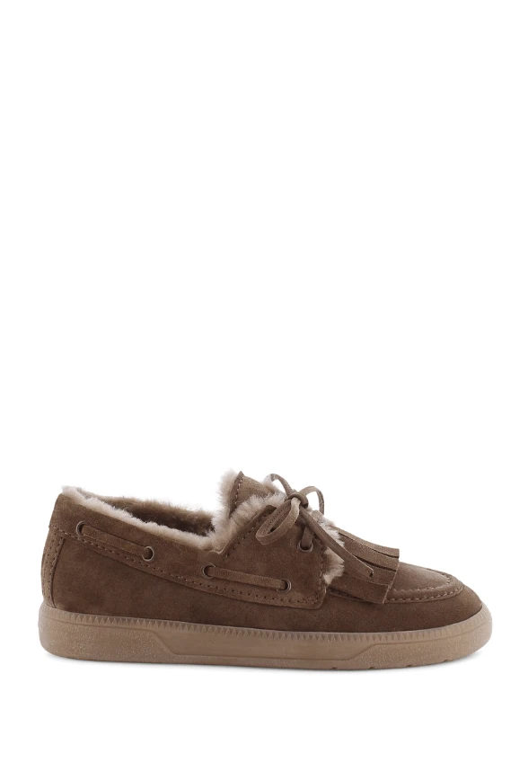 SNEAKERSY POP Z ZAMSZOWEJ SKÓRY BRĄZOWE
