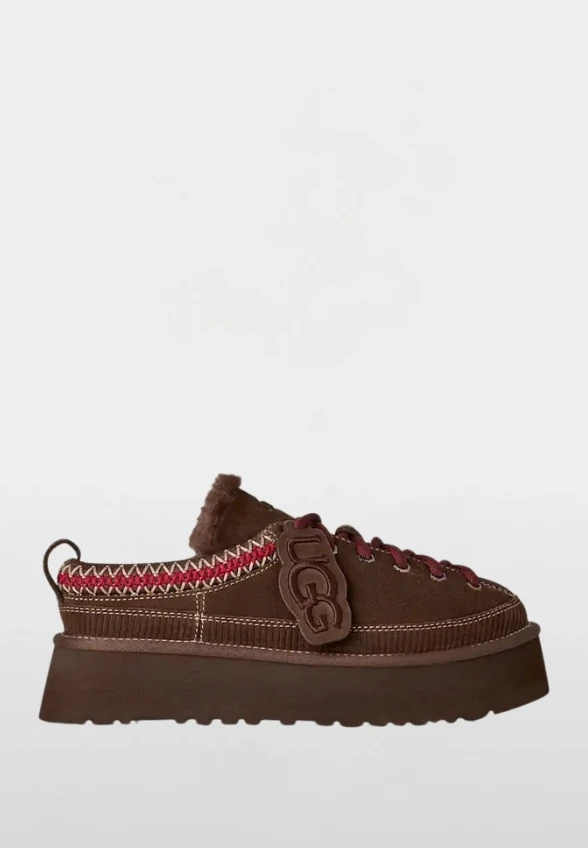MULE HERITAGE LACE-UP SLIPPER GORZKA CZEKOLADA