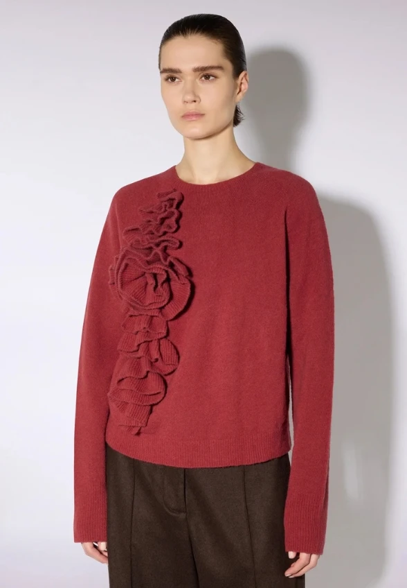 SWETER Z WEŁNY I KASZMIRU CZERWONY