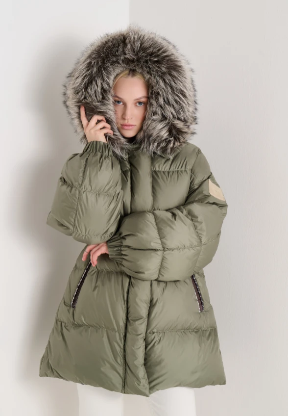 KURTKA PUCHOWA GIACCA KHAKI
