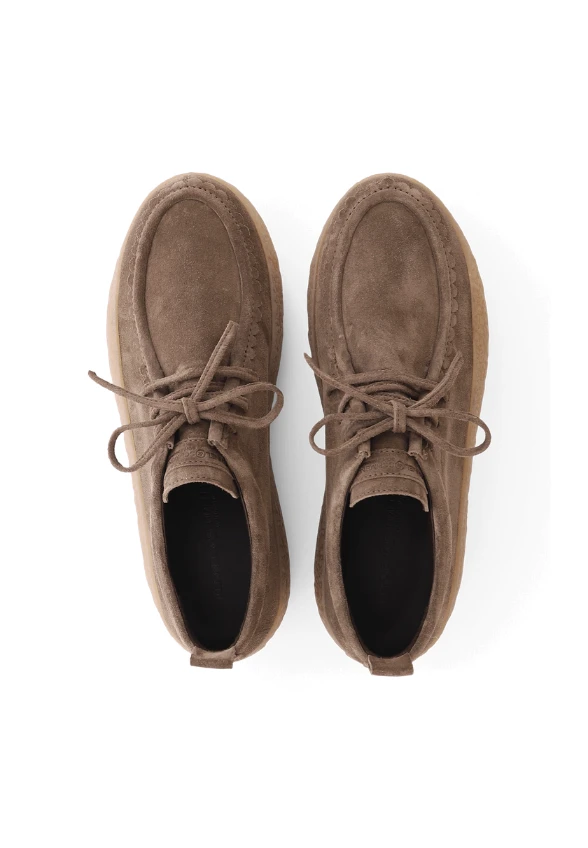 SNEAKERSY PIT Z ZAMSZOWEJ SKÓRY TAUPE