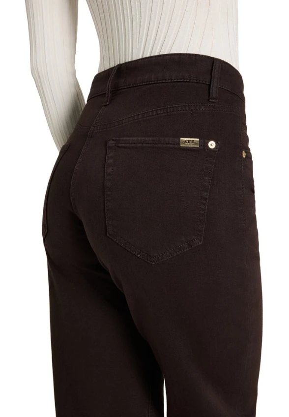 SPODNIE JEANSOWE ELIN O-SHAPE BRĄZOWE