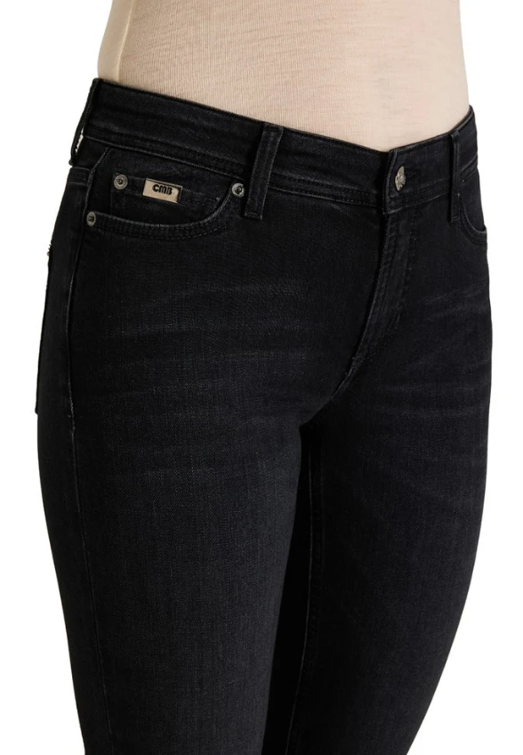 SPODNIE JEANSOWE PIPER CROPPED CZARNE