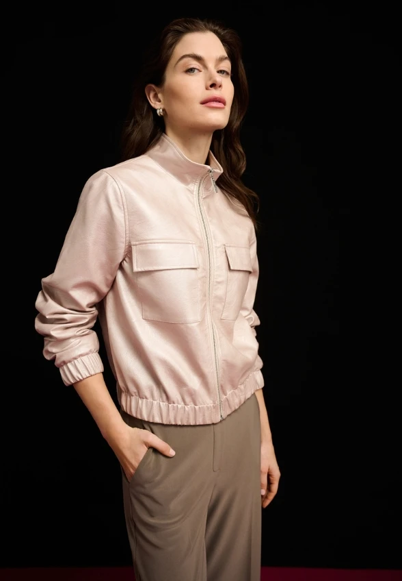 KURTKA TYPU BOMBER PERŁOWY RÓŻ