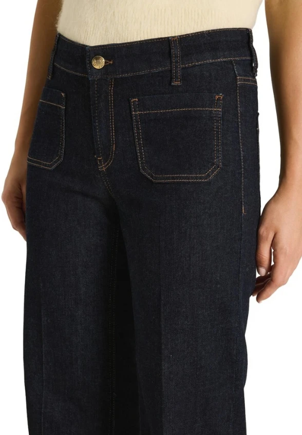 SPODNIE JEANSOWE AMARA WIDE-FIT GRANATOWE