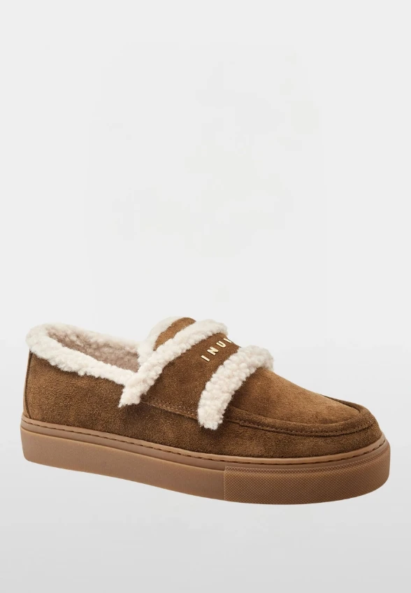 MOKASYNY SHEARLING LOAFER BRĄZOWE