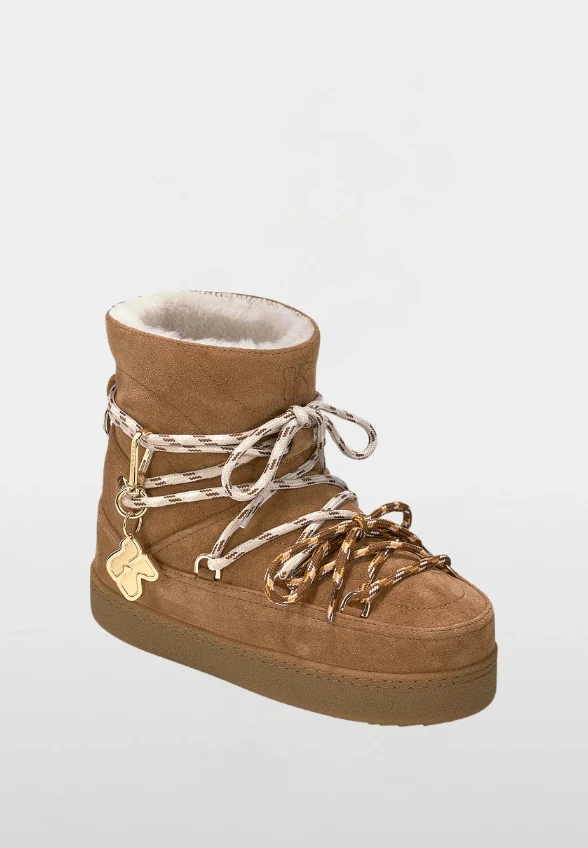 ŚNIEGOWCE QUILTED SUEDE BRĄZOWE