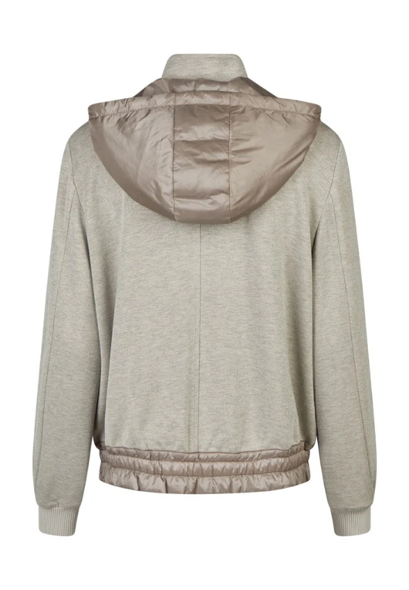 BLUZA WISKOZOWA ZAPINANA Z KAPTUREM TAUPE