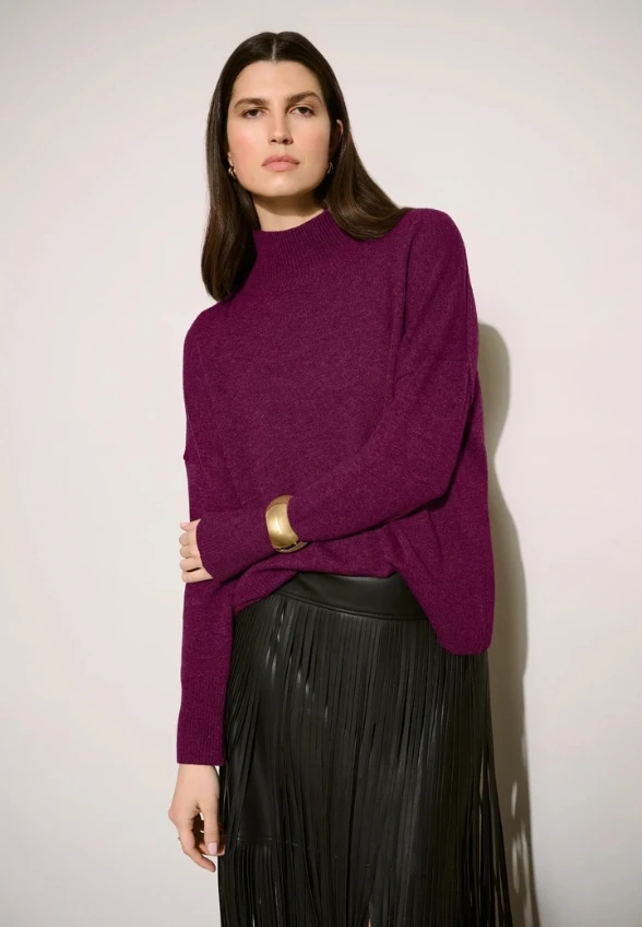 SWETER WEŁNIANY ŚLIWKOWY