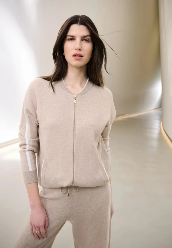 BLUZA TYPU BOMBER BEŻOWA