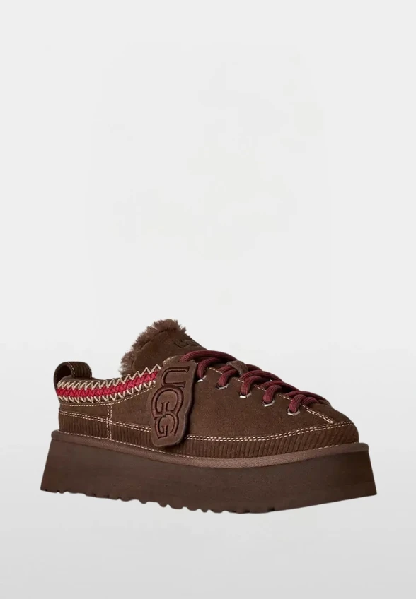 MULE HERITAGE LACE-UP SLIPPER GORZKA CZEKOLADA