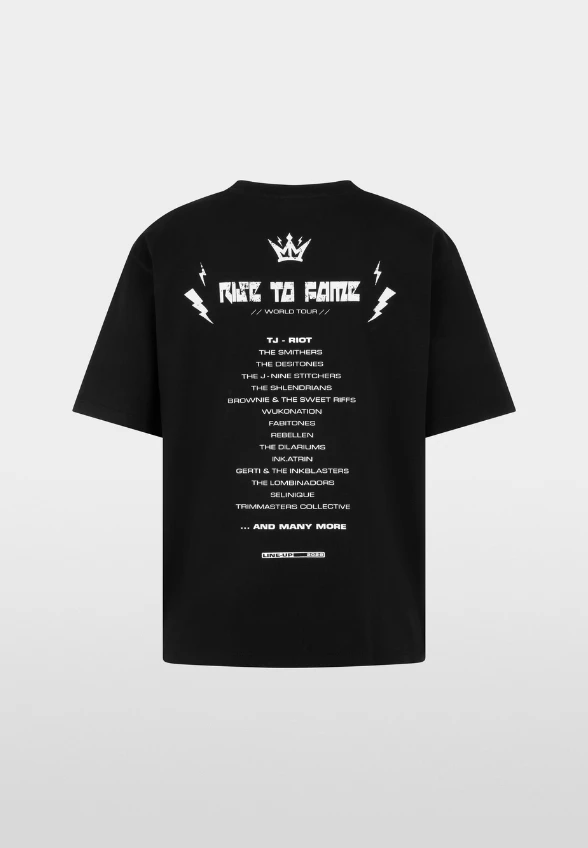 T-SHIRT Z MOTYWEM FESTIWALOWYM CZARNY