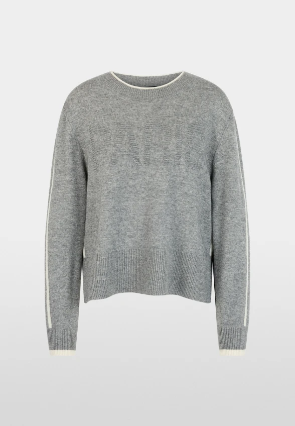 SWETER Z WEŁNY I KASZMIRU SZARY