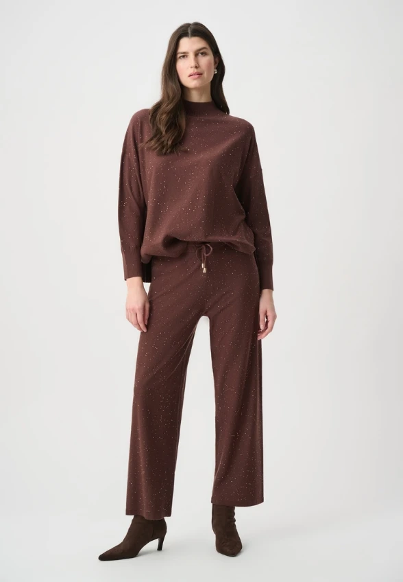 SWETER Z GOLFEM MAHONIOWY