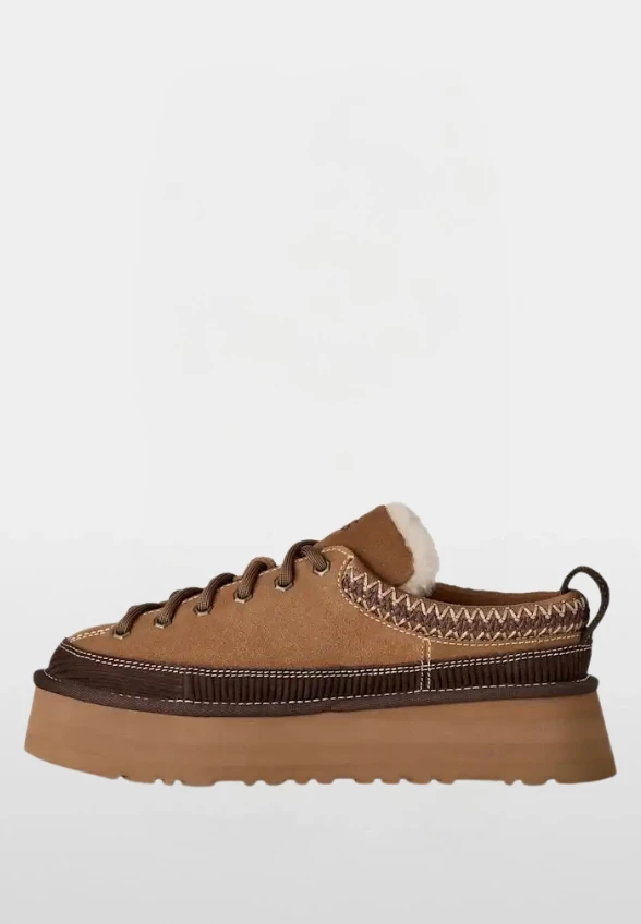 MULE HERITAGE LACE-UP SLIPPER KARMELOWE