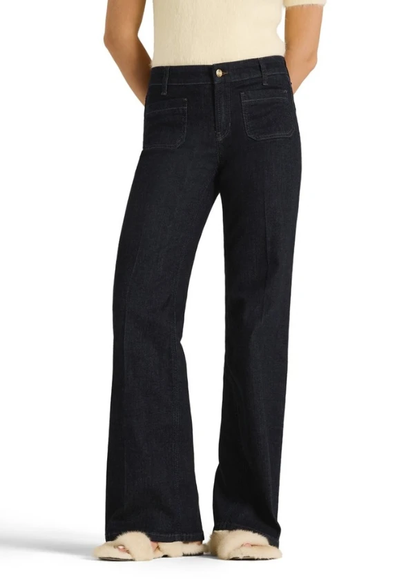 SPODNIE JEANSOWE AMARA WIDE-FIT GRANATOWE