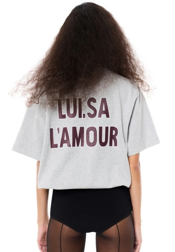 T-SHIRT YLAMOUR Z NADRUKIEM SZARY
