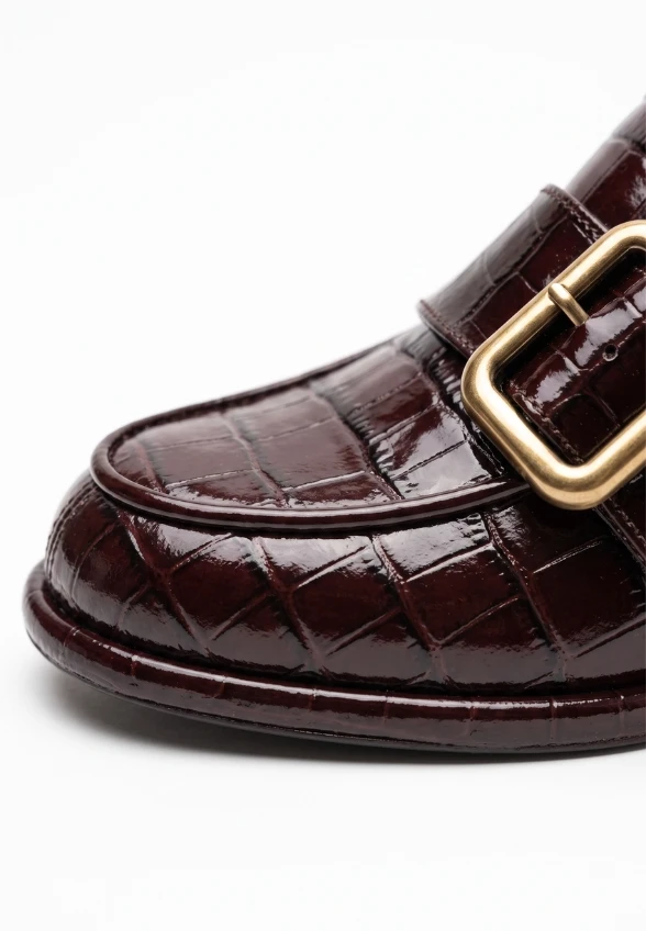 LOAFERSY NA OBCASIE EMILIA TACON FARRADO BURGUNDOWE
