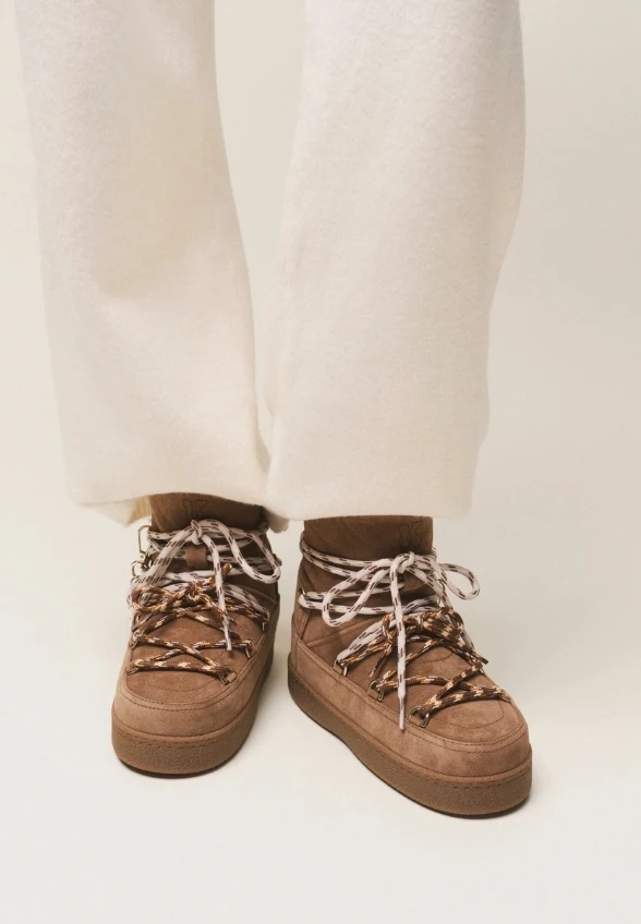 ŚNIEGOWCE QUILTED SUEDE BRĄZOWE