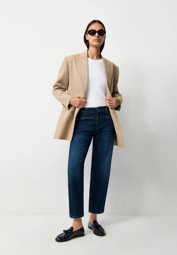 SPODNIE JEANSOWE ELIN O-SHAPE CIEMNY NIEBIESKI