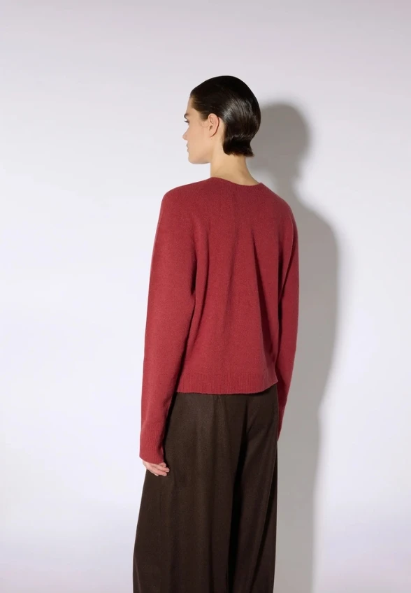SWETER Z WEŁNY I KASZMIRU CZERWONY